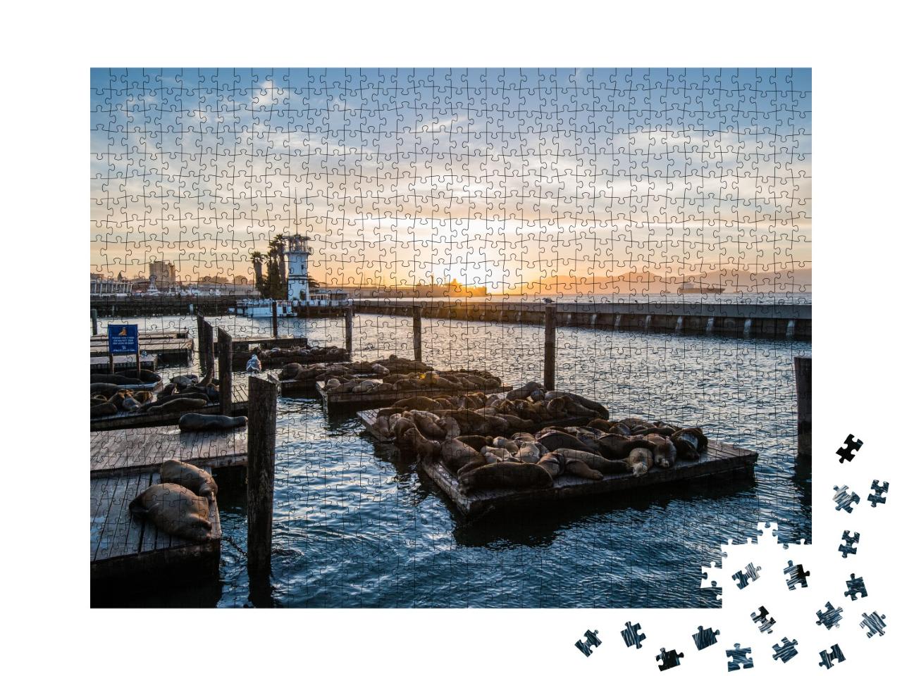 Puzzle de 1000 pièces « Lions de mer sur le Pier 39, San Francisco, Californie, États-Unis »