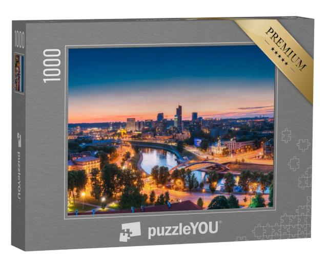 Puzzle de 1000 pièces « Immeubles de bureaux modernes et gratte-ciel : Business District de Vilnius, Lituanie »
