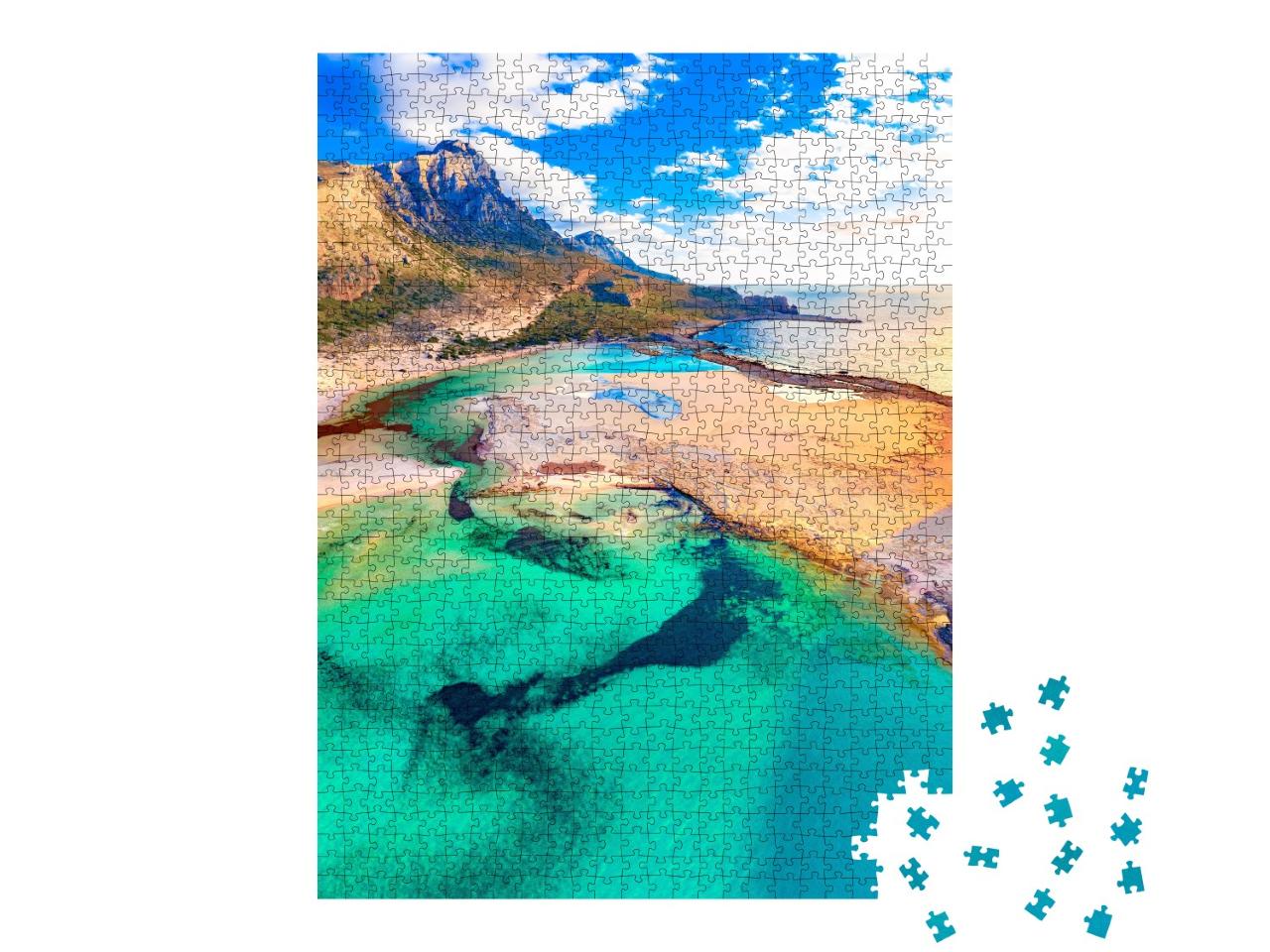 Puzzle de 1000 pièces « Lagon de Balos aux eaux turquoises et au sable blanc, Crète, Grèce »