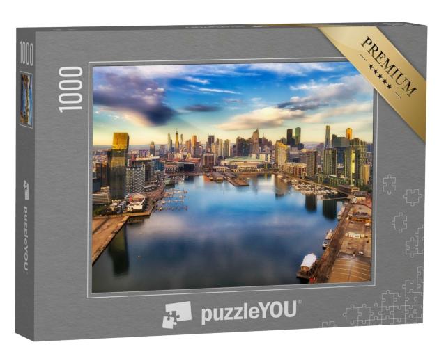 Puzzle de 1000 pièces « Rivière Yarra : banlieue de Melbourne, Docklands, Australie »