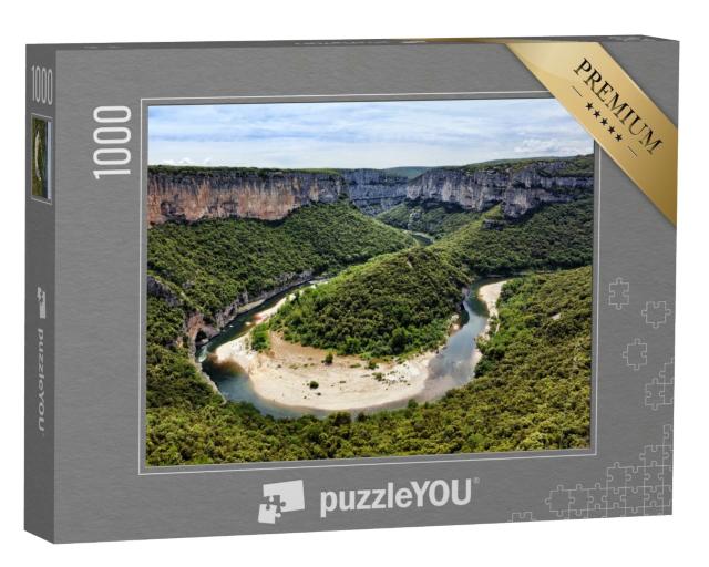 Puzzle de 1000 pièces « Virage de la rivière Ardèche à Vallon-Pont d'arc »
