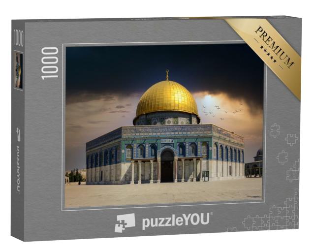 Puzzle de 1000 pièces « De sombres nuages orageux au-dessus du Dôme du Rocher à Jérusalem »