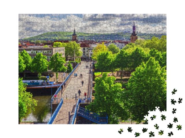 Puzzle de 1000 pièces « Sarrebruck : vieux pont et vieille ville, Sarre, Allemagne »