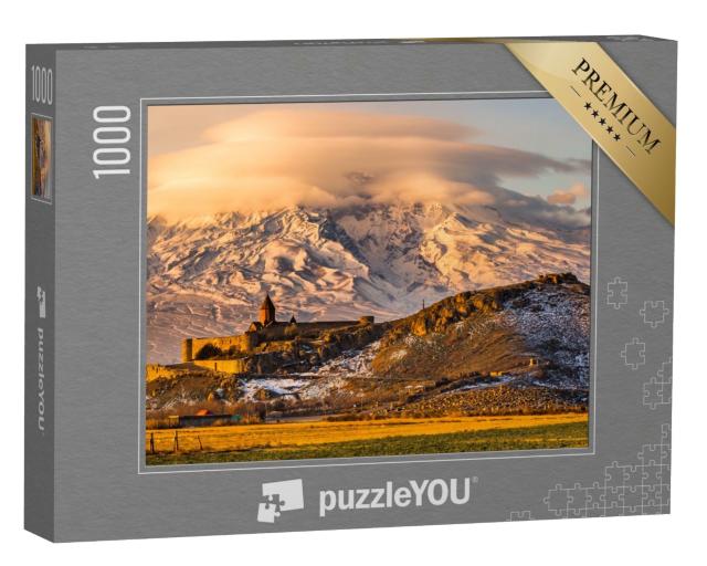 Puzzle de 1000 pièces « Vue panoramique du mont Ararat avec le monastère de Khor Virap, Arménie. »