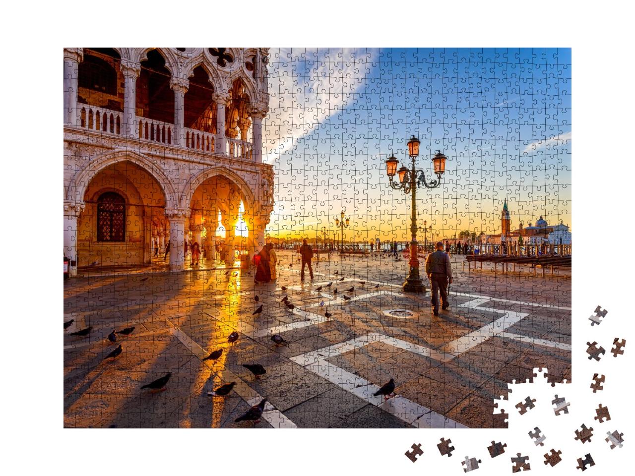 Puzzle de 1000 pièces « Place Saint-Marc et Palais des Doges au lever du soleil, Venise, Italie »