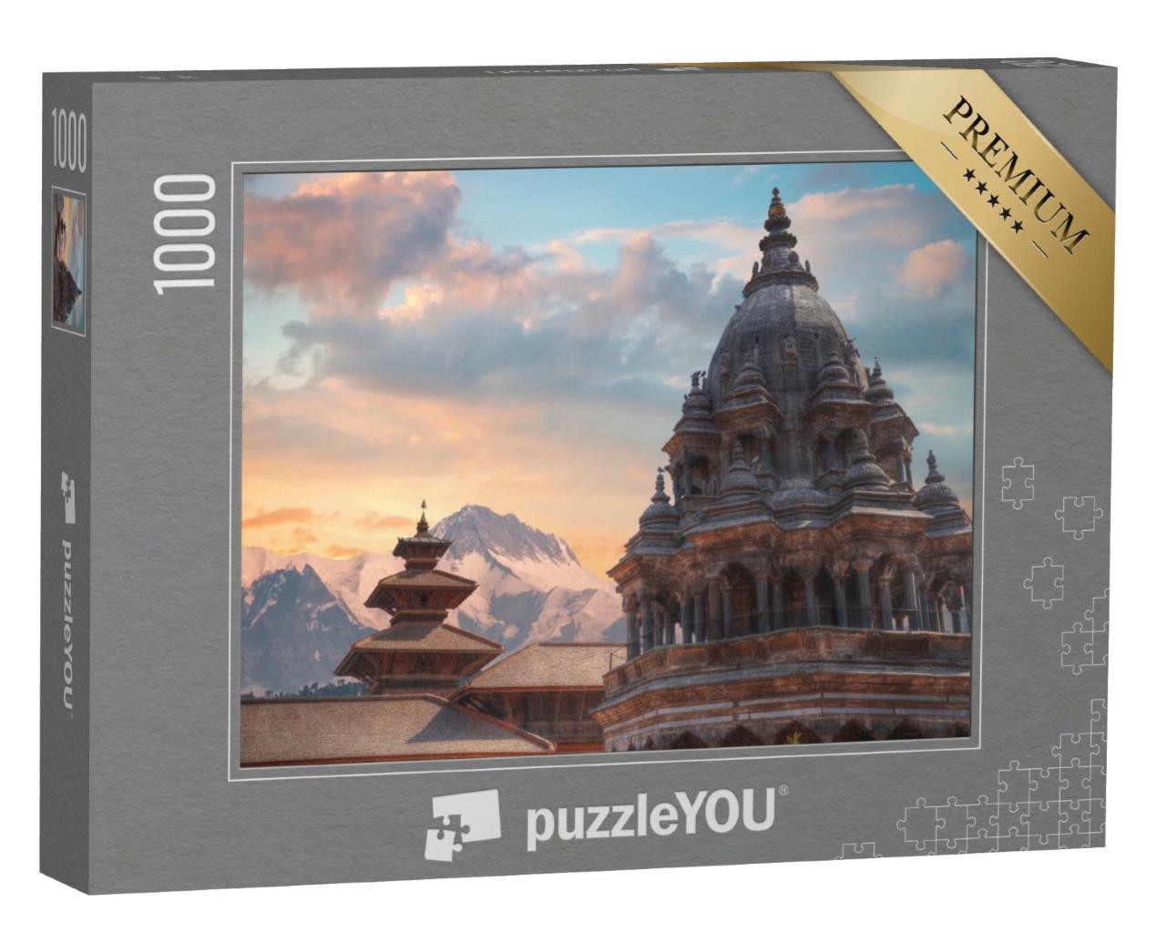 Puzzle de 1000 pièces « Impressionnant temple de Durbar Square à Bhaktapur, Katmandou, Népal »