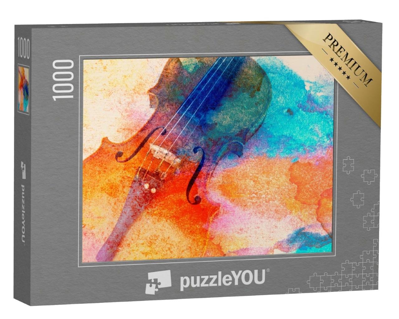 Puzzle de 1000 pièces « Art abstrait : Violon coloré »
