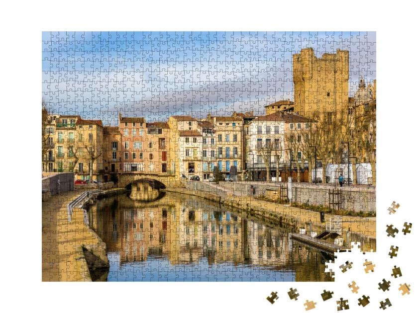 Puzzle de 1000 pièces « Canal de la Robine à Narbonne, Languedoc-Roussillon - France »