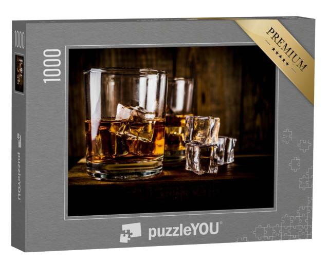 Puzzle de 1000 pièces « Deux verres à whisky avec des glaçons »