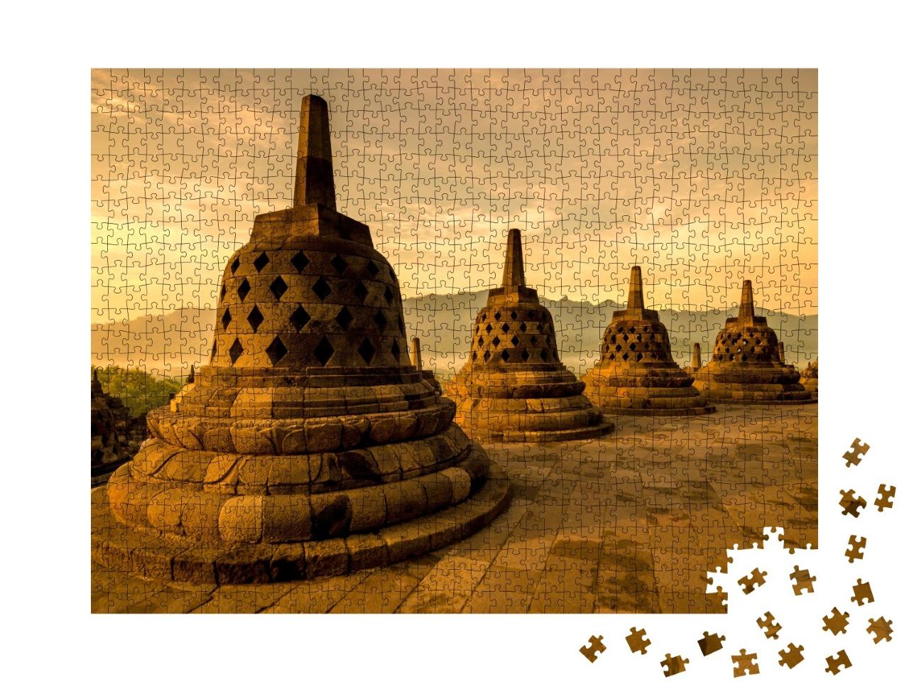 Puzzle de 1000 pièces « Temples de Borobudur, centre de Java »