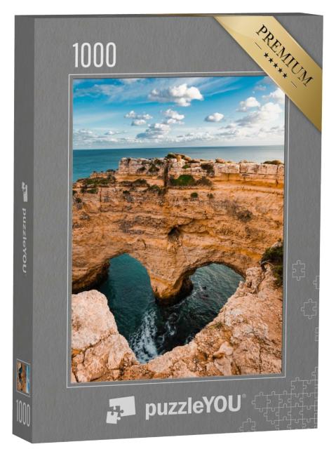 Puzzle de 1000 pièces « Falaises en forme de cœur en Algarve, Portugal »