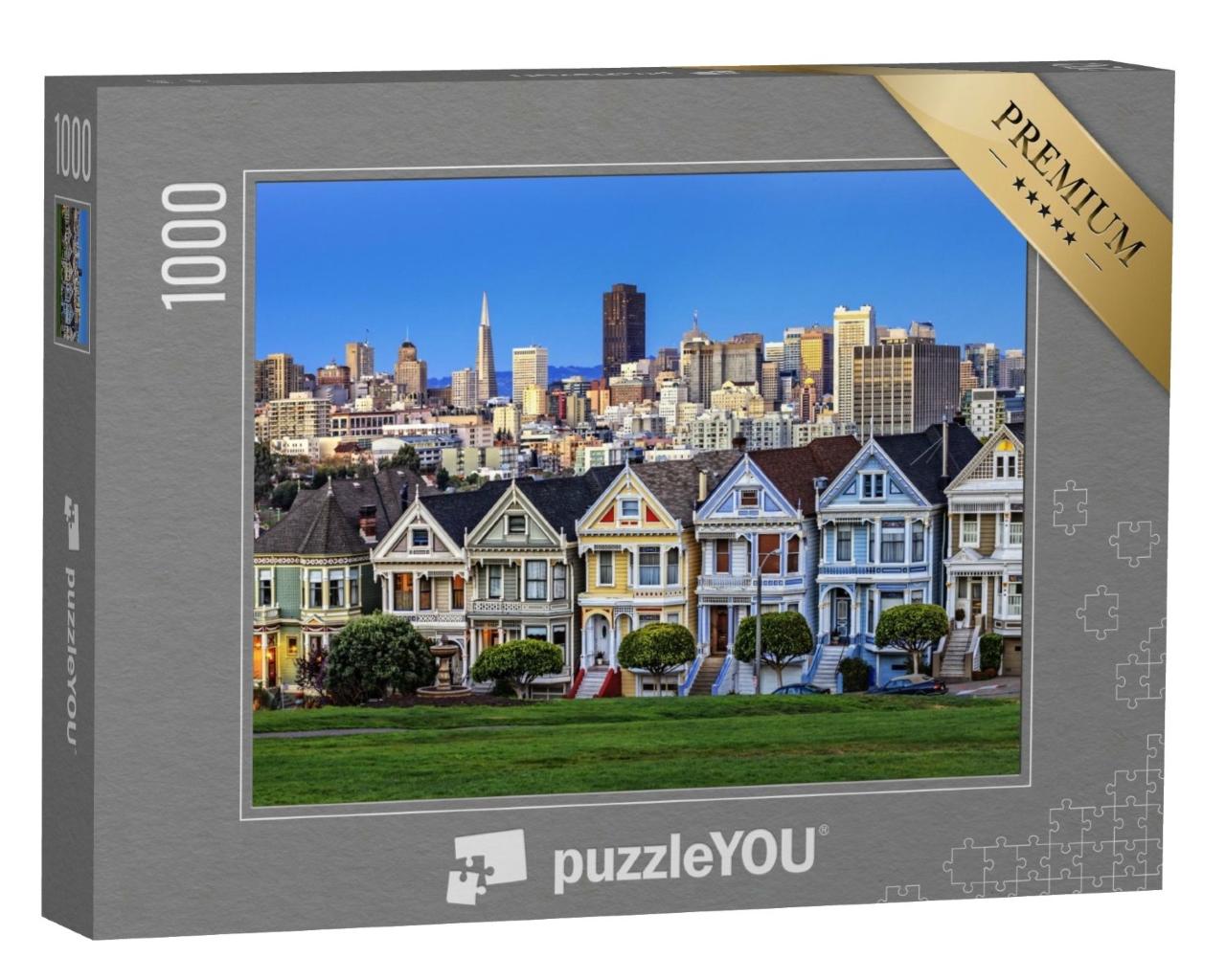 Puzzle de 1000 pièces « Vue depuis Alamo Square au crépuscule, San Francisco »