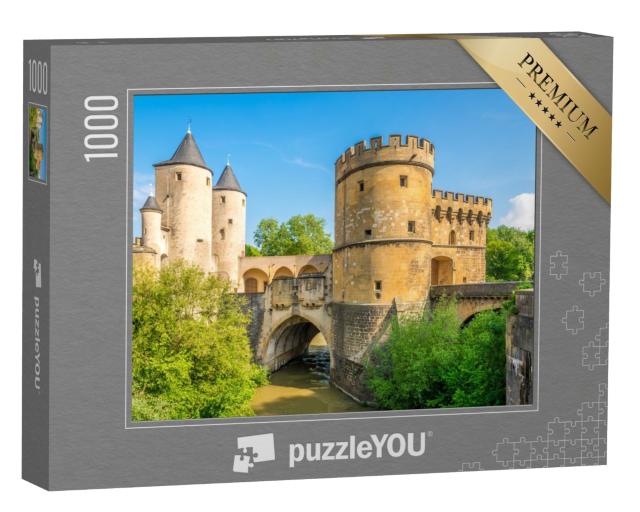 Puzzle de 1000 pièces « Vue sur le pont de la Porte des Allemands à Metz, France »