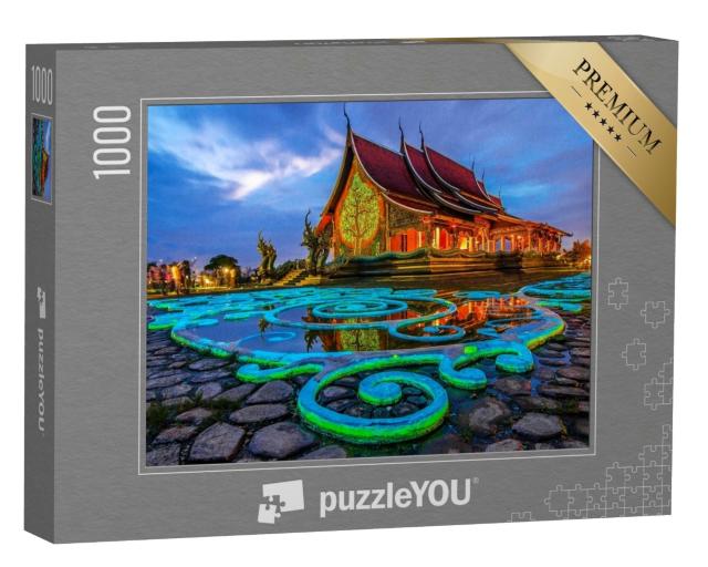 Puzzle de 1000 pièces « Sirindhorn Wararam Phu Prao le soir »