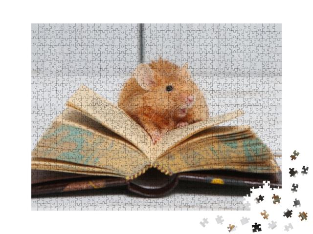 Puzzle de 1000 pièces « Petite souris curieuse en train de lire »