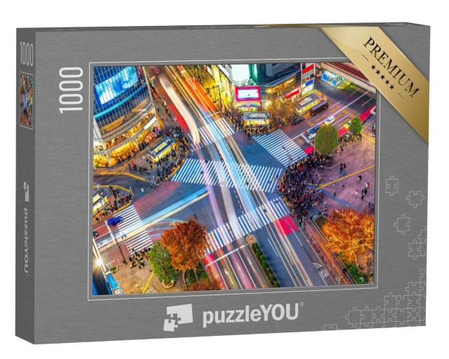 Puzzle de 1000 pièces « Vue aérienne du carrefour unique de Shibuya, Tokyo, Japon »
