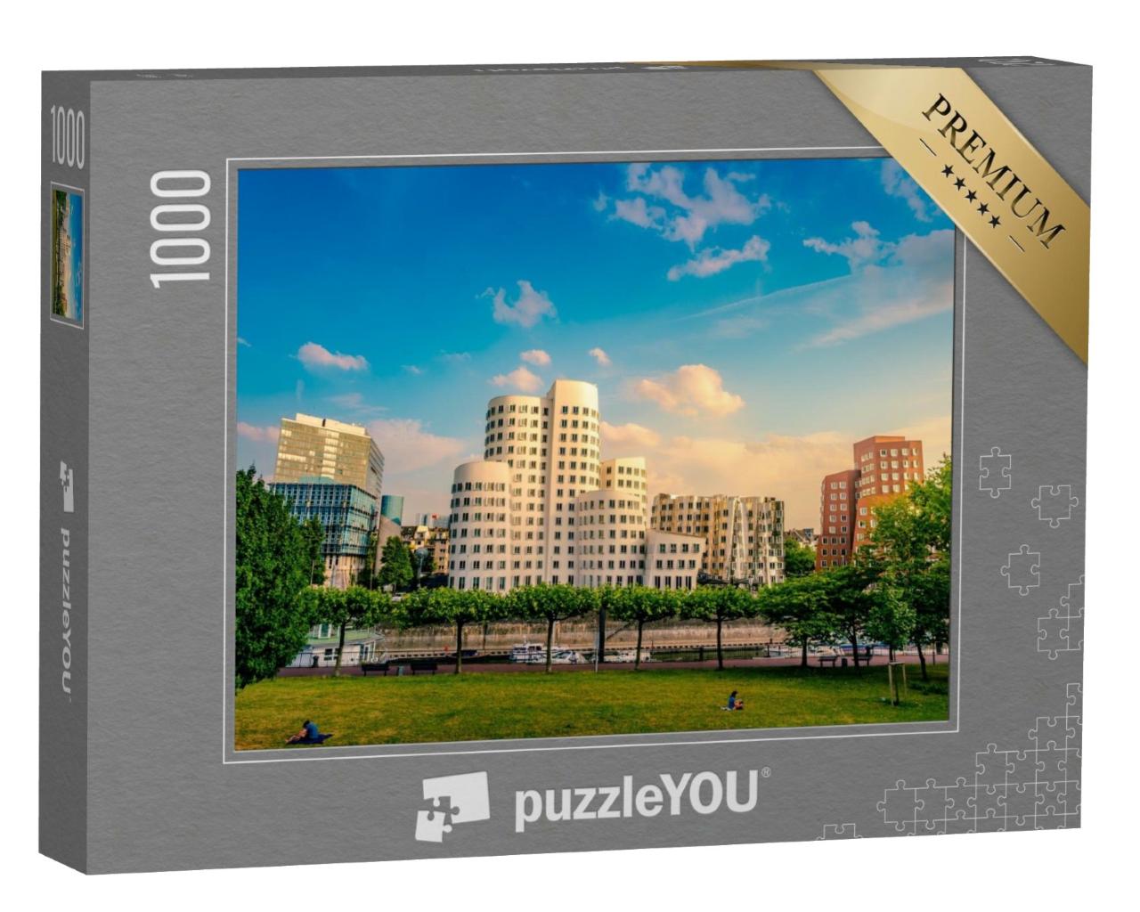 Puzzle de 1000 pièces « Vue sur le port des médias sur le Rhin, Düsseldorf, Allemagne »
