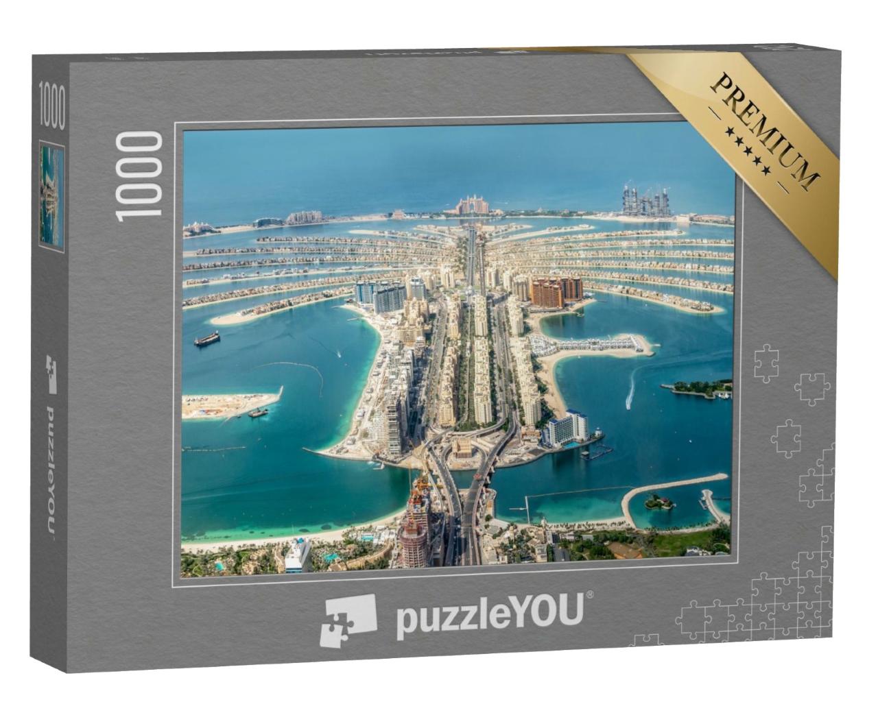 Puzzle de 1000 pièces « Vue aérienne de l'île de Dubaï Palm Jumeirah, Émirats arabes unis »