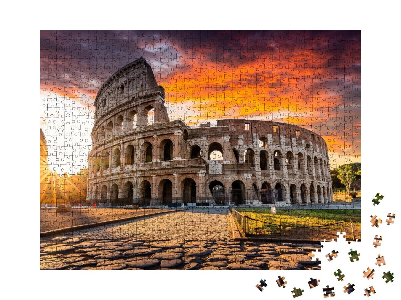 Puzzle de 1000 pièces « Colisée ou Coliseum au lever du soleil, Rome »