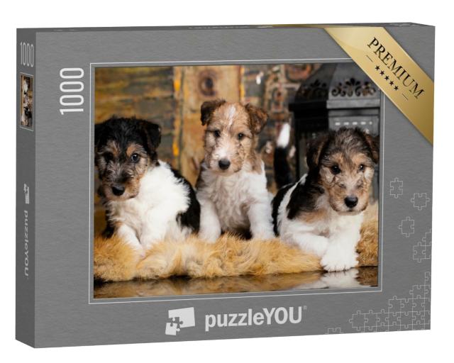 Puzzle de 1000 pièces « Doux chiots fox-terriers »