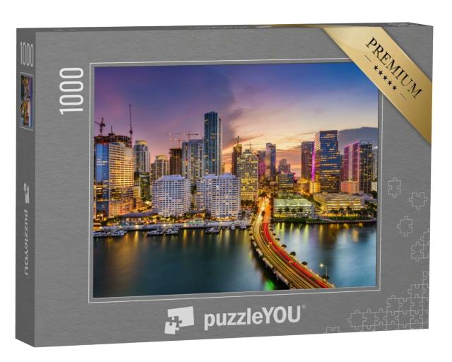 Puzzle de 1000 pièces « La ligne d'horizon de Miami, Floride, États-Unis »