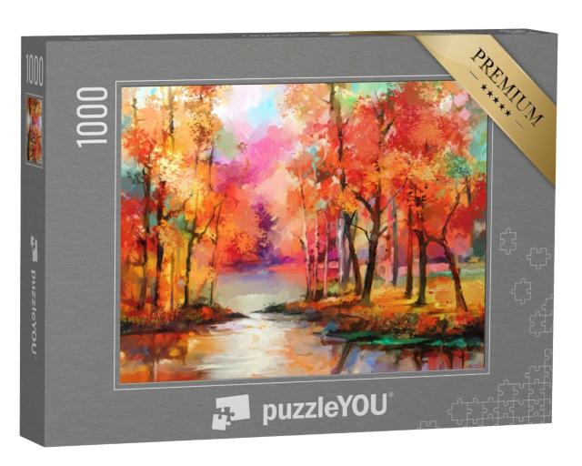 Puzzle de 1000 pièces « Arbres d'automne colorés »