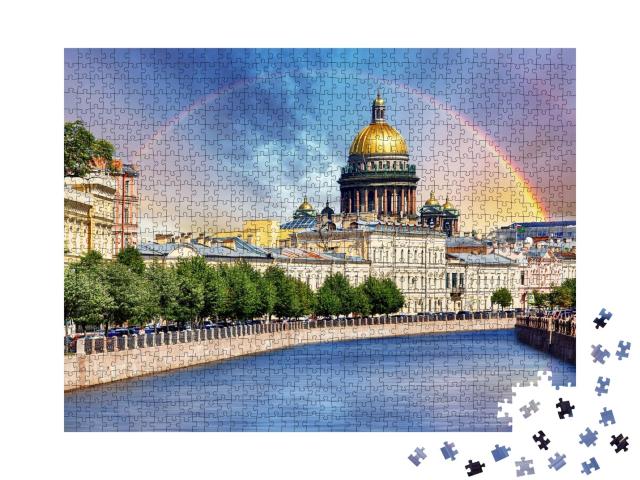 Puzzle de 1000 pièces « Cathédrale Saint-Isaac sur la rivière Mojka, Saint-Pétersbourg, Russie »