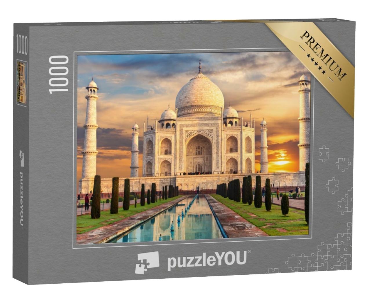 Puzzle de 1000 pièces « Taj Mahal au coucher du soleil, Inde, Agra »
