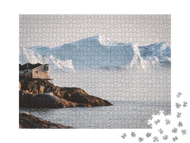 Puzzle de 1000 pièces « Ilulissat, ville arctique au lever du soleil, Groenland »