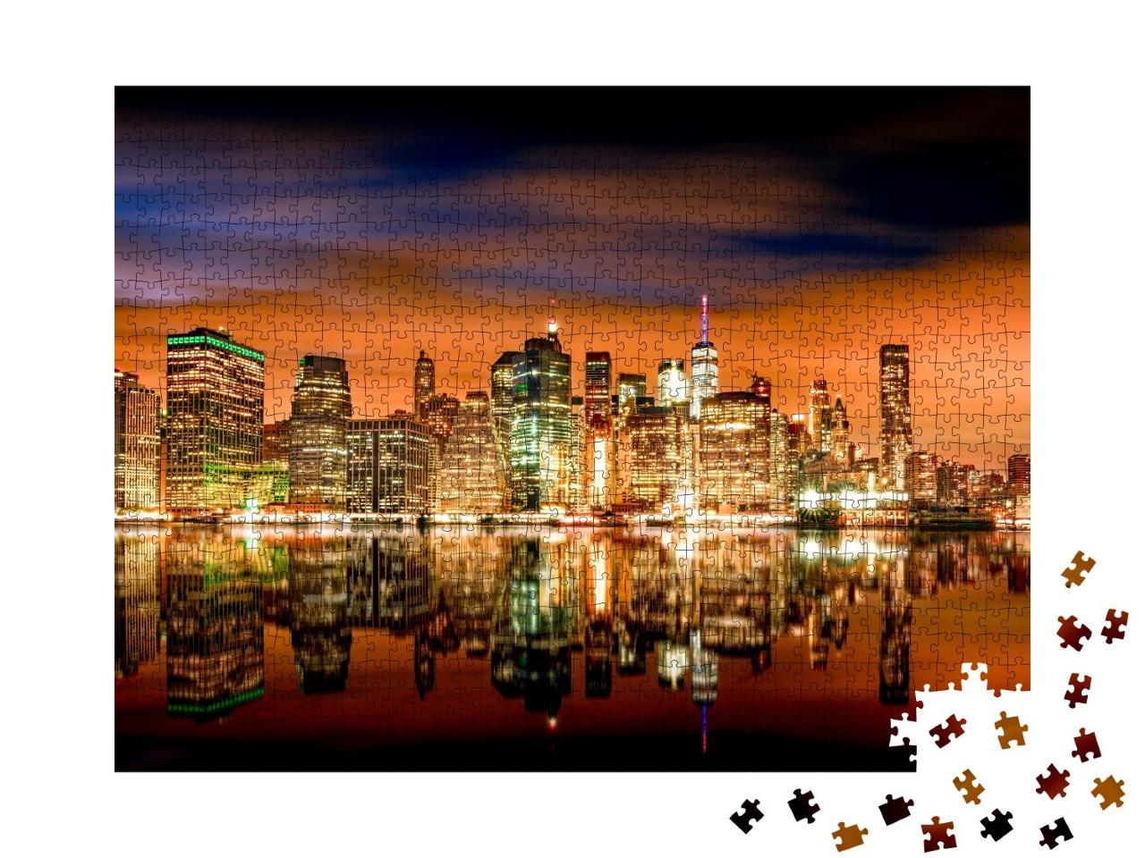 Puzzle de 1000 pièces « New York : Skyline avec Brooklyn et Manhattan »