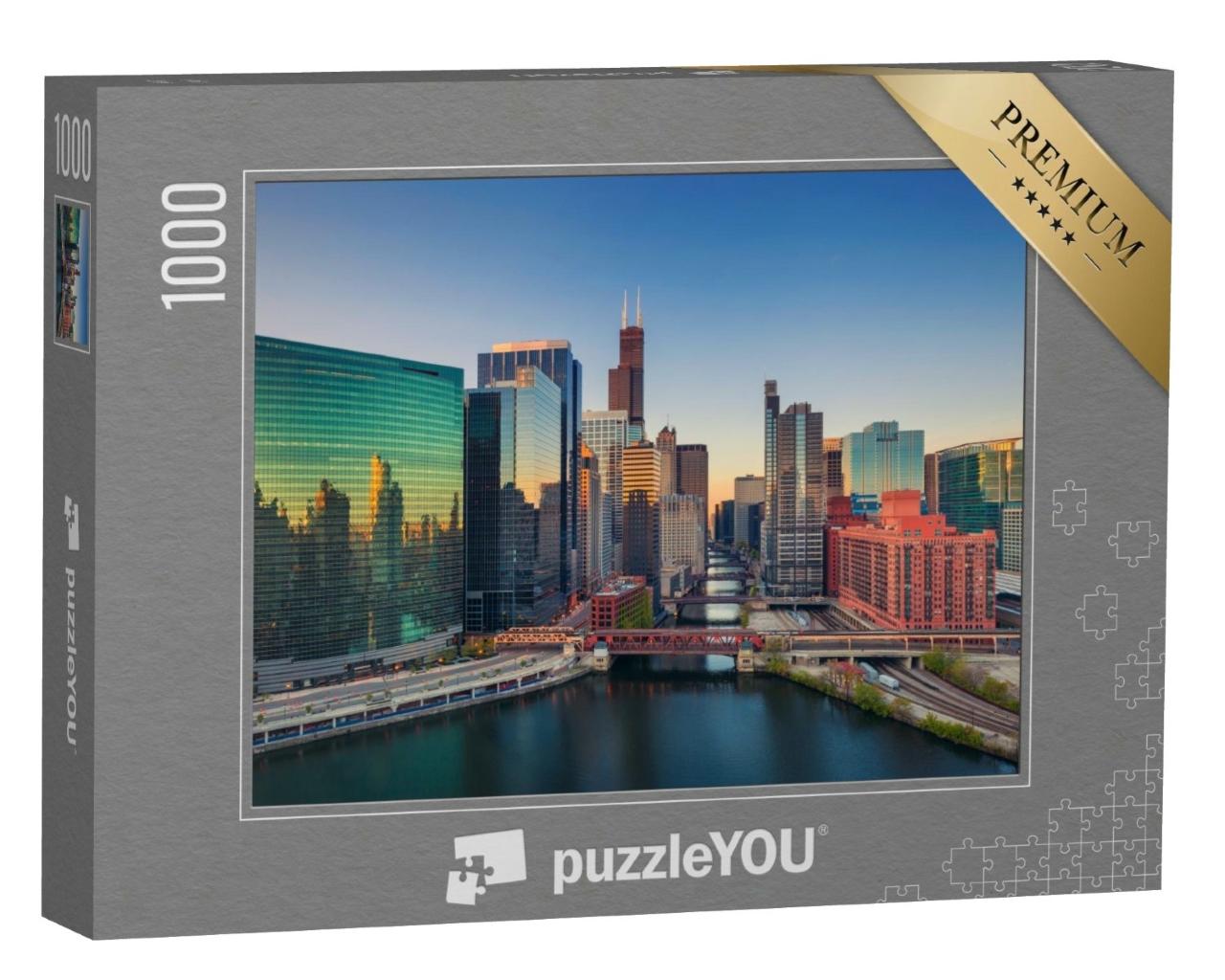 Puzzle de 1000 pièces « Chicago à l'aube, Illinois, États-Unis »