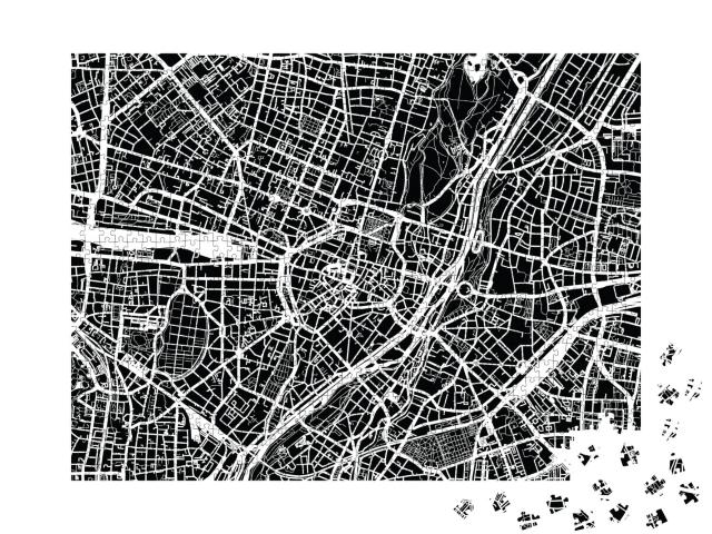 Puzzle de 1000 pièces « Plan de ville vectoriel de Munich, Allemagne »
