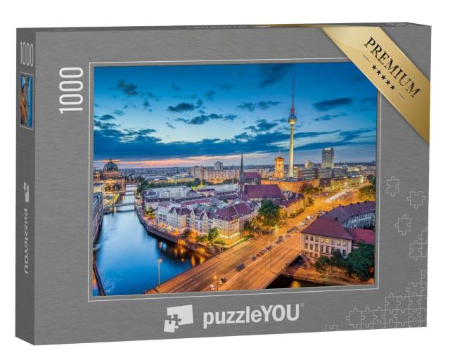 Puzzle de 1000 pièces « Skyline de Berlin le soir, Allemagne »