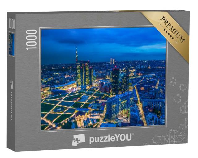Puzzle de 1000 pièces « La ligne d'horizon de Milan vue de l'île »