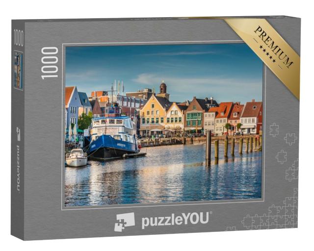 Puzzle de 1000 pièces « Vieille ville de Husum : patrie de Theodor Strom dans le nord de la Frise, Schleswig-Holstein »