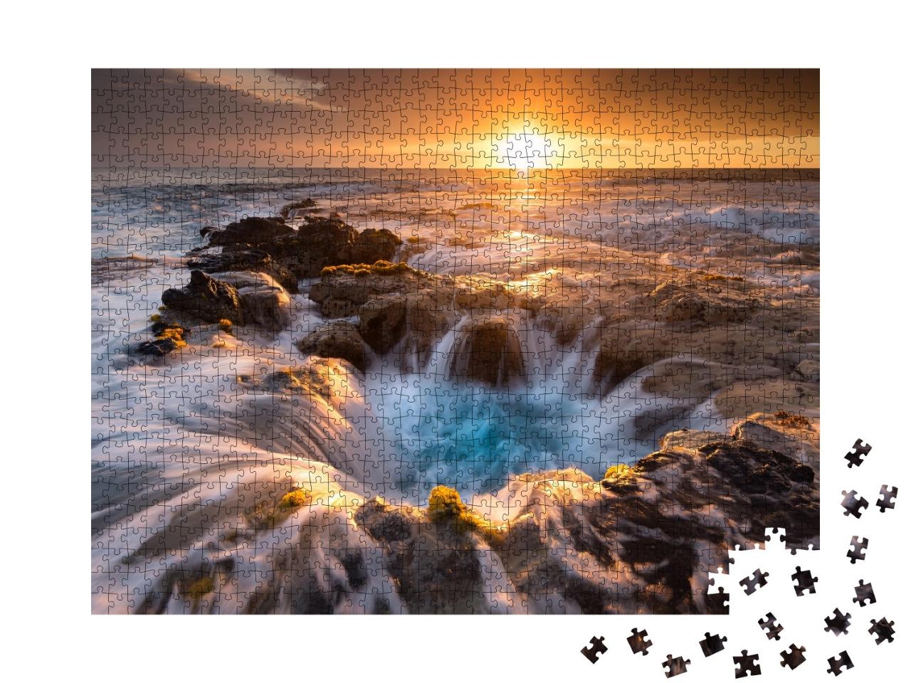 Puzzle de 1000 pièces « Pools of Paradise au coucher du soleil, Big Island, Hawaii »