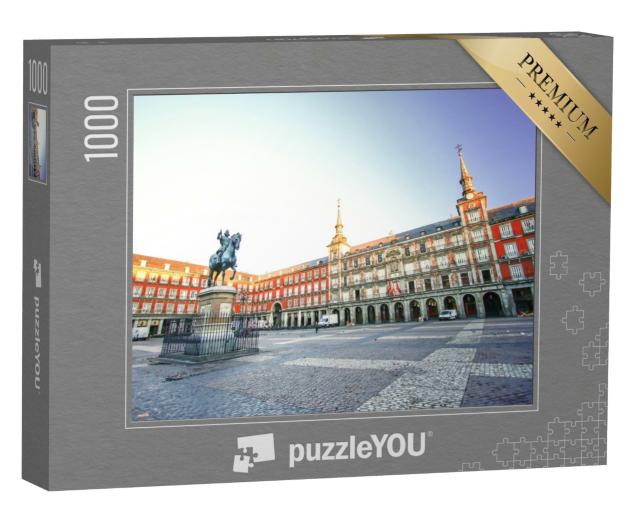 Puzzle de 1000 pièces « Lumière du matin sur la Plaza Mayor de Madrid en Espagne »