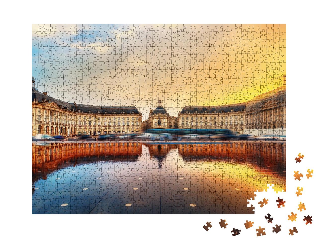 Puzzle de 1000 pièces « Impressionnante Place de la Bourse, Bordeaux, France »