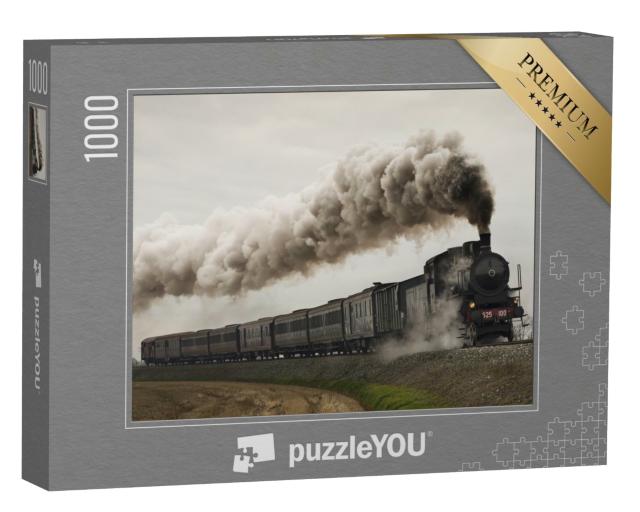 Puzzle de 1000 pièces « Vieux train à vapeur noir »