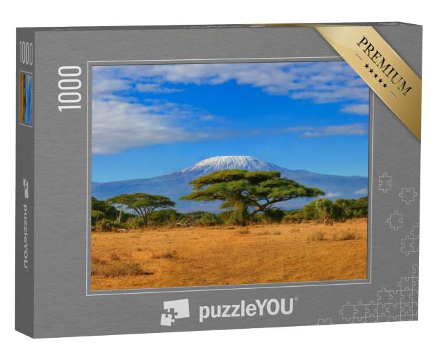 Puzzle de 1000 pièces « Le Kilimandjaro comme destination de safari au Kenya, Afrique »