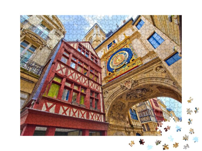 Puzzle de 1000 pièces « Rue de la grande horloge Rouen, France »