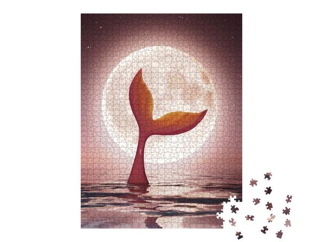Puzzle de 1000 pièces « Une sirène profite du clair de lune »