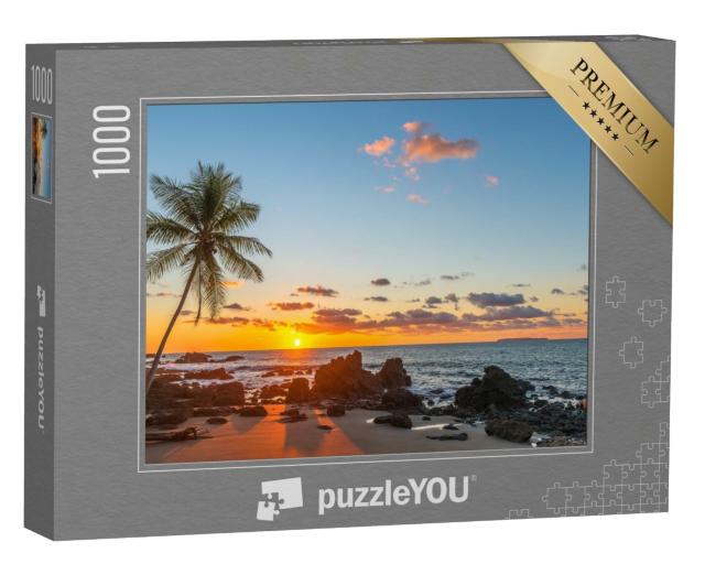 Puzzle de 1000 pièces « Paradis de la plage au coucher du soleil sur l'océan Pacifique, Costa Rica »