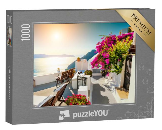 Puzzle de 1000 pièces « Coucher de soleil à Santorin, Grèce »