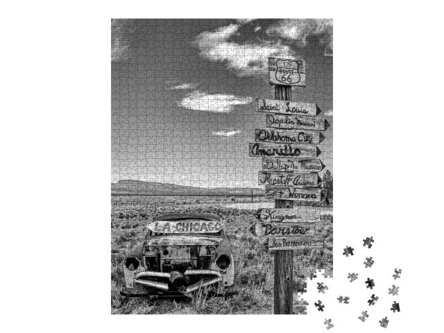 Puzzle de 1000 pièces « Panneaux de la Route 66 »