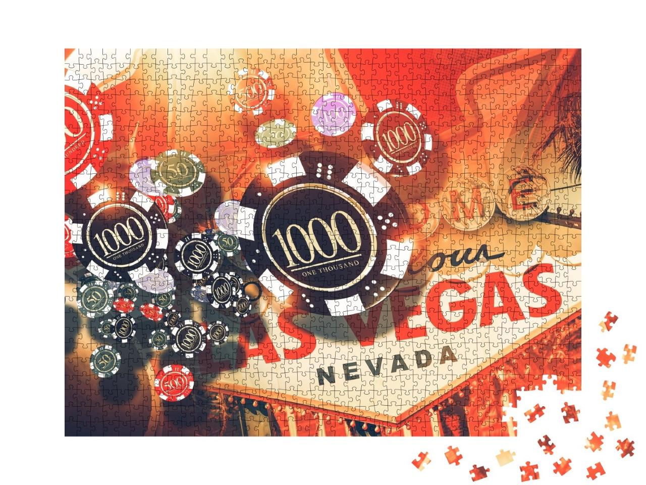 Puzzle de 1000 pièces « Jeux de hasard à Las Vegas »