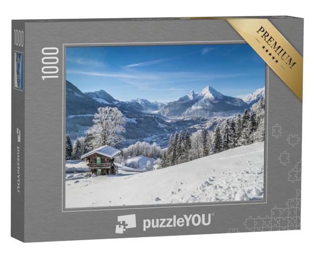 Puzzle de 1000 pièces « Berchtesgaden et le massif du Watzmann en hiver, Allemagne »
