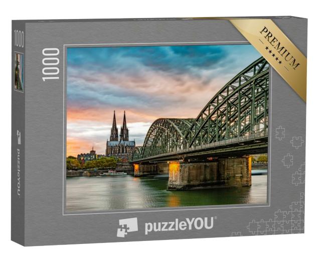 Puzzle de 1000 pièces « Célèbre pont Hohenzollern et cathédrale de Cologne, Allemagne »