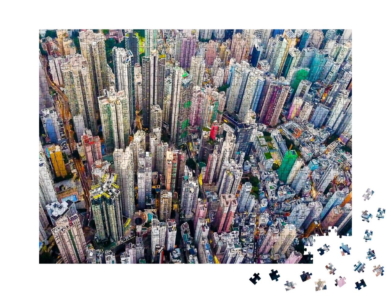 Puzzle de 1000 pièces « Hong Kong vue du ciel »
