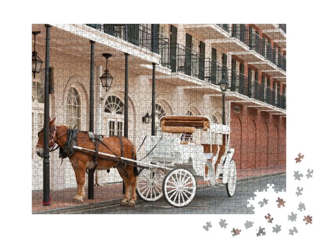 Puzzle de 1000 pièces « Elégante calèche à cheval dans le French Quarter, Nouvelle-Orléans »